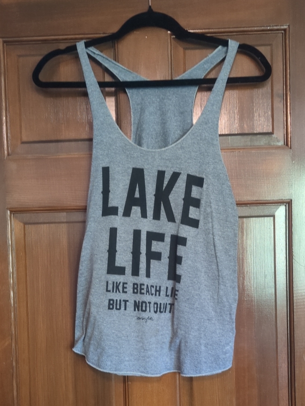 LAKE LIFE Gray Women's Graphic Racerback Tank Top